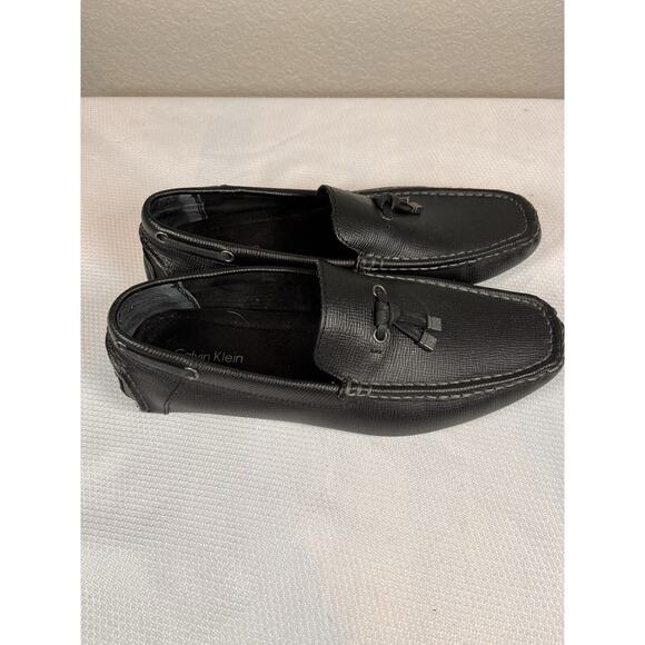Calvin Klein Macon Epi Black Leather Driving Moccasin Loafer Size 10.5 - Picture 3 of 12
